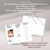 青いフローラ写真QR三結婚折のメニューテーブルなし