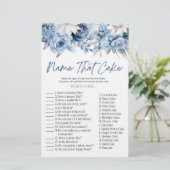 青いフローラ名ザケーキブライダルシャワーゲーム 便箋 (スタンド正面)