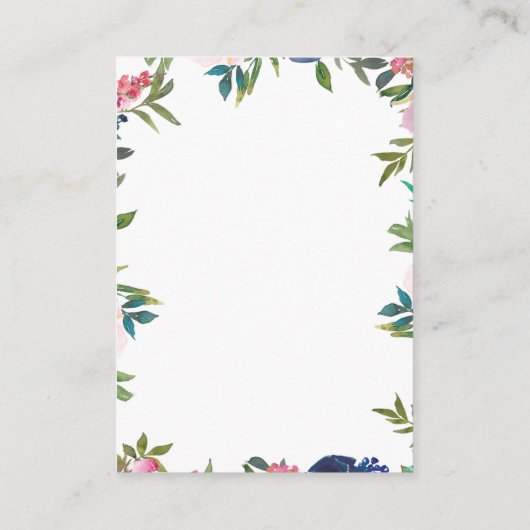 青いフローラ少年のベビー要求カード エンクロージャーカード (裏面)