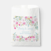 青いフローラ少年の赤ちゃんシャワーの好意 フェイバーバッグ (正面)