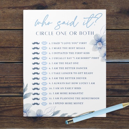 青いフローラ彼は彼女はシャワーゲームパックと言った ノートパッド