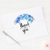 青いフローラ感謝していステッカー ラウンドシール (封筒)