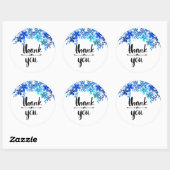 青いフローラ感謝していステッカー ラウンドシール (シート)