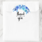 青いフローラ感謝していステッカー ラウンドシール (バッグ)