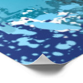 青いフローラ抽象芸術 ポスター (角)