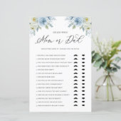 青いフローラ推測ママまたはパパ赤ちゃんシャワーゲーム (スタンド正面)