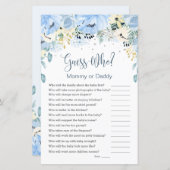 青いフローラ推測誰が赤ちゃんシャワーゲームフラット紙 (正面/裏面)