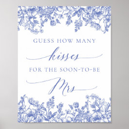 青いフローラ数の推測キスブライダル記号 ポスター