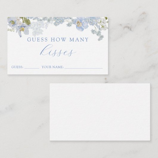 青いフローラ数を推測するキスゲームカード エンクロージャーカード (正面/裏面)