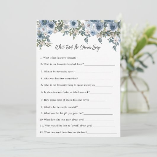 青いフローラ新郎がゲームカードを何と言ったか 招待状 (スタンド正面)