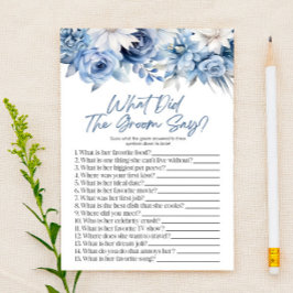 青いフローラ新郎が言うブライダルシャワーゲーム 便箋