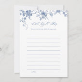 青いフローラ日付ナイトアイディアカード 招待状 (正面)