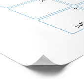 青いフローラ期限のカレンダーのポスターを推測 ポスター (角)