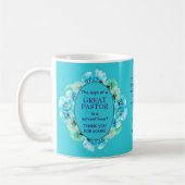 青いフローラ牧師の評価 コーヒーマグカップ (左)