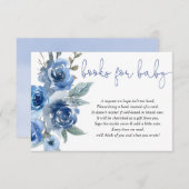 青いフローラ男の子のシャワー書要求の挿入 エンクロージャーカード (正面/裏面)