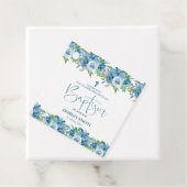 青いフローラ男の赤ちゃんメッセージカード フェイバータグ (インサイチュ)