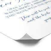 青いフローラ私はブライダルシャワーゲームサイン ポスター (角)