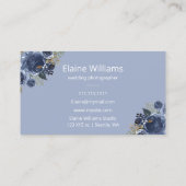 青いフローラ素朴ヴィンテージカメラカメラマン 名刺 (裏面)