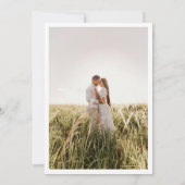 青いフローラ結婚の写真カードを保存する セーブザデート (裏面)