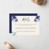 青いフローラ結婚の詳細エンクロージャカード ノートカード (正面/裏面インサイチュ)