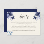 青いフローラ結婚の詳細エンクロージャカード ノートカード (正面/裏面)
