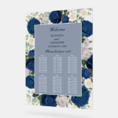 青いフローラ結婚の透明な座席表 アクリルサイン (傾斜)
