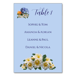 青いフローラ結婚テーマのテーブル名リスト テーブルナンバー