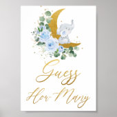 青いフローラ緑の象の数を推測 ポスター (正面)