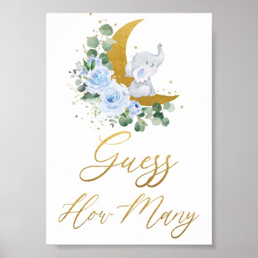 青いフローラ緑の象の数を推測 ポスター (正面)