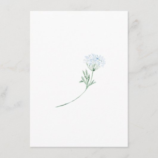 青いフローラ誰が赤ちゃんシャワーゲーム エンクロージャーカード (正面)