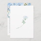 青いフローラ誰が赤ちゃんシャワーゲーム エンクロージャーカード (正面/裏面)