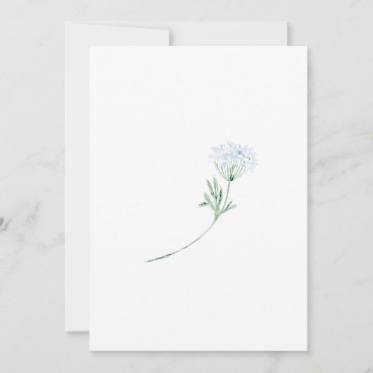 青いフローラ誰が赤ちゃんシャワーゲーム 招待状 (正面)