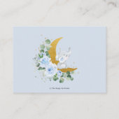 青いフローラ象の月がベビーメッセージを願う エンクロージャーカード (裏面)