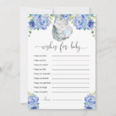 青いフローラ象男の赤ちゃんの願い 招待状 (正面)
