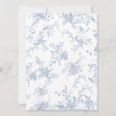 青いフローラ赤ちゃんシャワーママまたはパパのゲームカード 招待状 (裏面)
