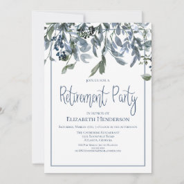 青いフローラ退職パーティー 招待状