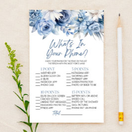 青いフローラ電話で何がブライダルシャワーゲーム 便箋