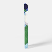 青いフローラ電話ケース iPhoneケース (左側面)