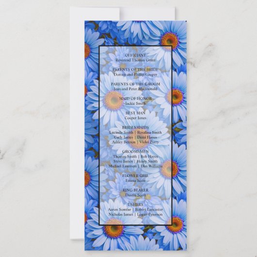 青いフローラ青ひまわり青いデイジーパターン (裏面)