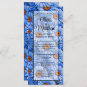 青いフローラ青ひまわり青いデイジーパターン (正面/裏面)