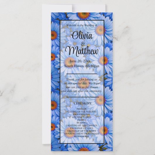 青いフローラ青ひまわり青いデイジーパターン (正面)