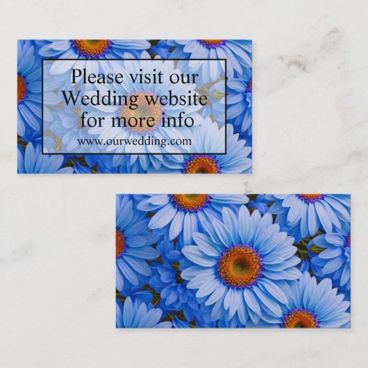 青いフローラ青ひまわり青いデイジーパターン エンクロージャーカード (正面/裏面)