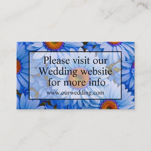 青いフローラ青ひまわり青いデイジーパターン エンクロージャーカード (正面)