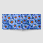 青いフローラ青ひまわり青いデイジーパターン ゲストブック (全面)