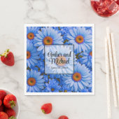 青いフローラ青ひまわり青いデイジーパターン スタンダードランチョンナプキン (インサイチュ)