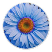青いフローラ青ひまわり青いデイジーパターン セラミックノブ (正面)