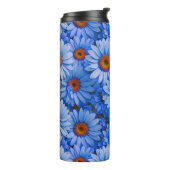 青いフローラ青ひまわり青いデイジーパターン タンブラー (回転左)