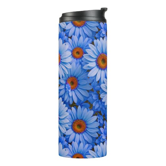 青いフローラ青ひまわり青いデイジーパターン タンブラー (回転左)