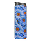 青いフローラ青ひまわり青いデイジーパターン タンブラー (回転右)