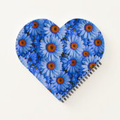 青いフローラ青ひまわり青いデイジーパターン ノートブック (裏面)